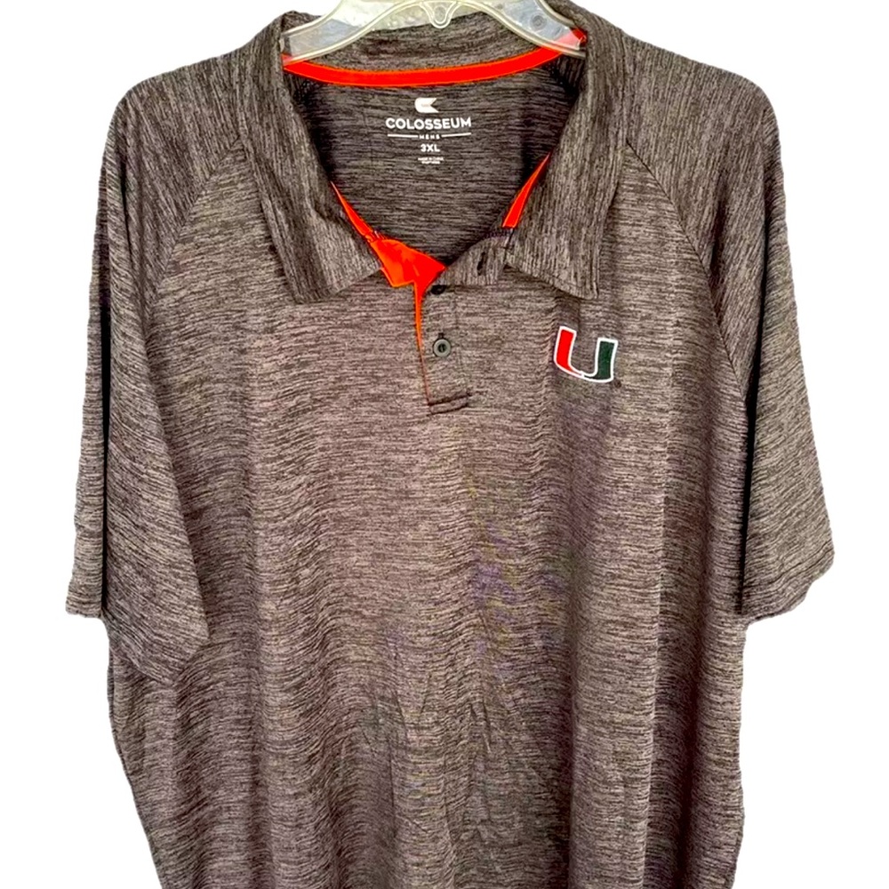 MIAMI HURRICANES Men 3X Gray Marl Colosseum Polo Shirt NEW